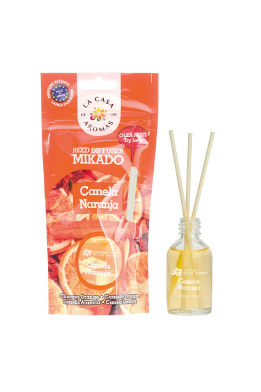 Carton de 12 mikados parfumés pour ambiance "Doypack" - Cannelle Orange MIKDOYPCKCANORA_30