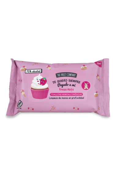 Lingettes nettoyantes hydroalcooliques - Fraise Chantilly - LINGFRAISECHANTI