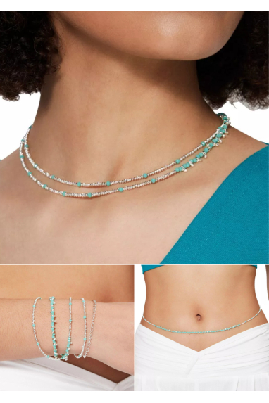 Bijou 3en1 - Chaine de ventre, bracelet et colliers