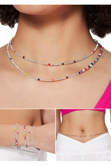 Bijou 3en1 - Chaine de ventre, bracelet et colliers
