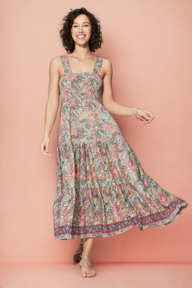 Long summer dress with wide straps - MAXIPA4004G